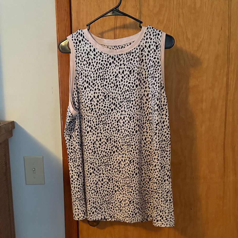 Sleeveless Black and White Polka Dot Top